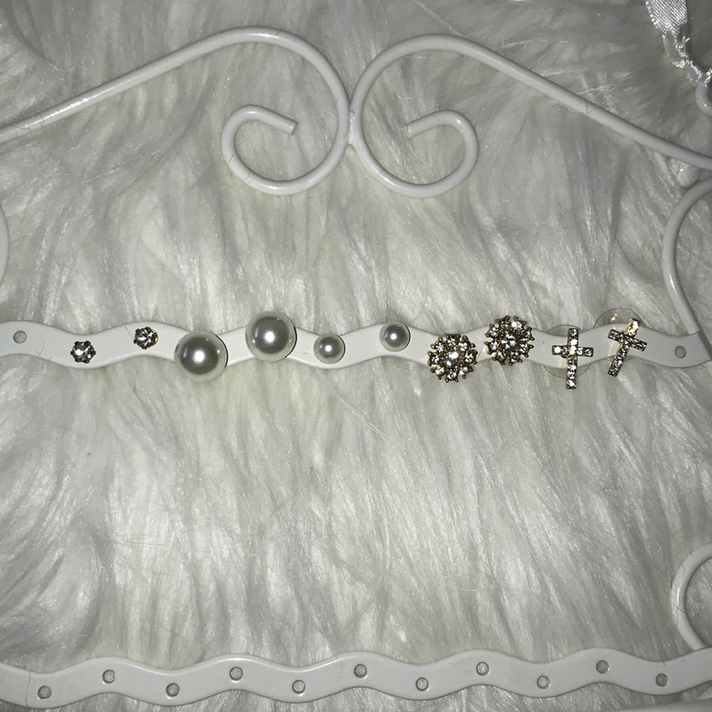 Variety of Pearl and Jeweled Studded Earrings